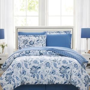 Diana 8-Piece Reversible Full Comforter Set - Blue